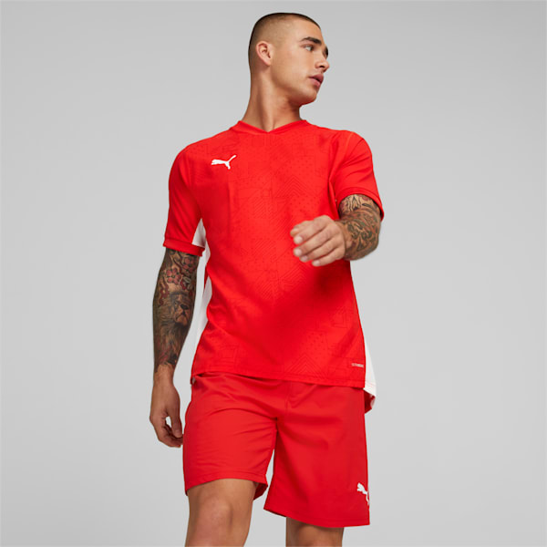 teamCUP Men's Slim Fit T-Shirt, PUMA Red, extralarge-IND