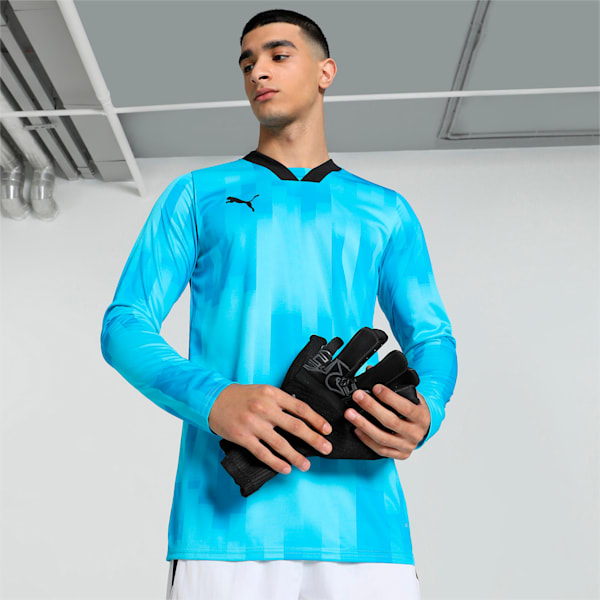 teamTarget Goalkeepers Men's Long Sleeve Football Jersey, Bright Aqua, extralarge-IND
