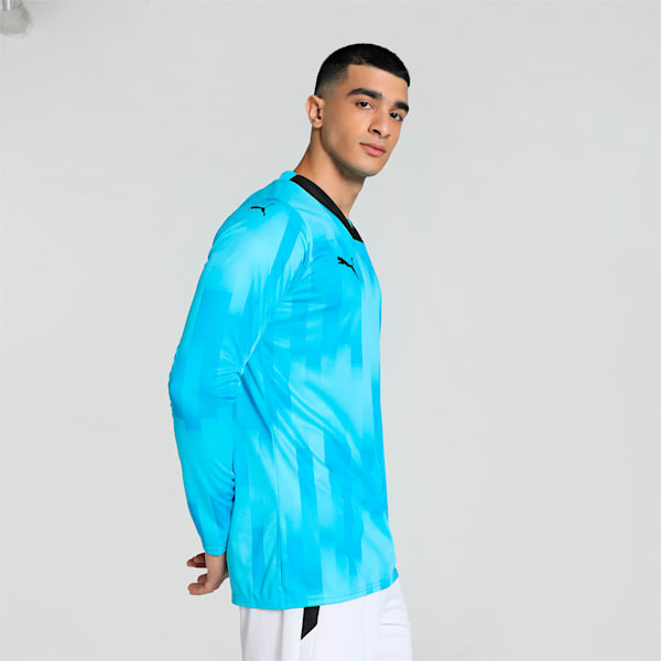 teamTarget Goalkeepers Men's Long Sleeve Football Jersey, Bright Aqua, extralarge-IND