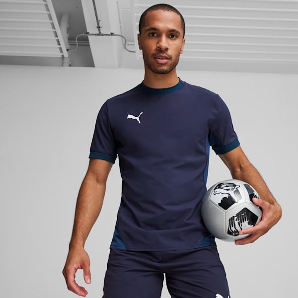 teamFINAL Men's Soccer Jersey, PUMA Navy-PUMA White-Persian Blue, extralarge