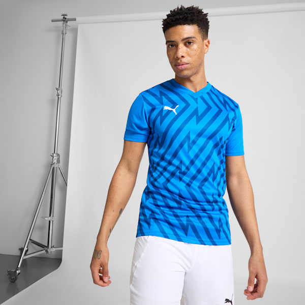 teamGLORY Men's Soccer Jersey, Electric Blue Lemonade-PUMA White-Blazing Blue, extralarge