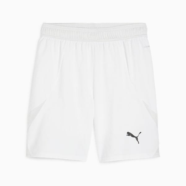 teamFINAL Men's Soccer Shorts, PUMA White-PUMA Black-Feather Gray, extralarge