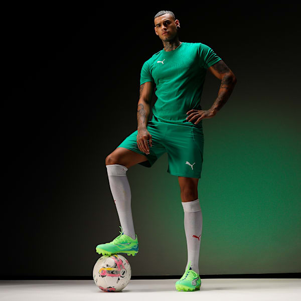 teamFINAL Men's Football Shorts, Sport Green-PUMA White-Power Green, extralarge-IND