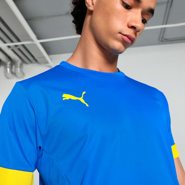 teamGOAL Men's Matchday Football Jersey, Electric Blue Lemonade-Faster Yellow, extralarge-IND