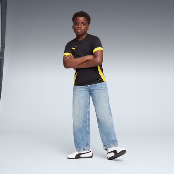 teamGOAL Matchday Football Jersey Youth, PUMA Black-PUMA White-Faster Yellow, extralarge