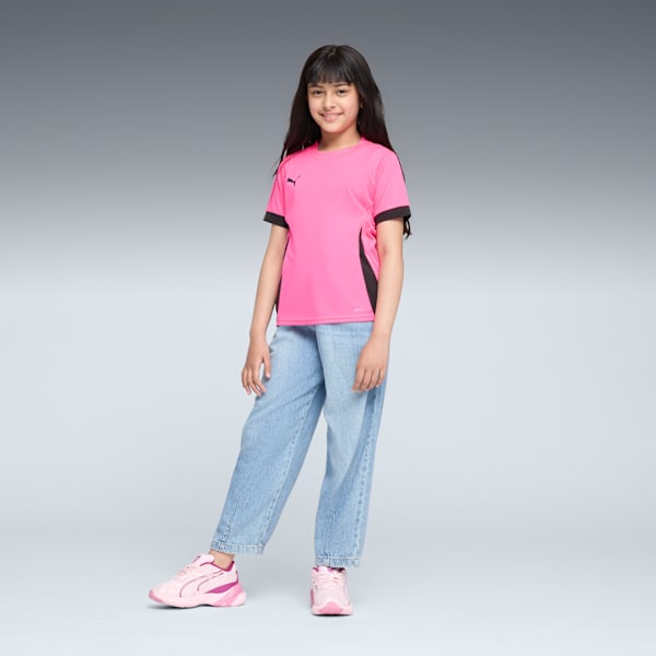 teamGOAL Matchday Football Jersey Youth, Fluro Pink Pes-PUMA Black-PUMA Black, extralarge