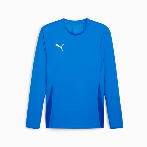 teamGOAL Men's Long Sleeve Football Jersey, Electric Blue Lemonade-PUMA White-PUMA Team Royal, extralarge-IND