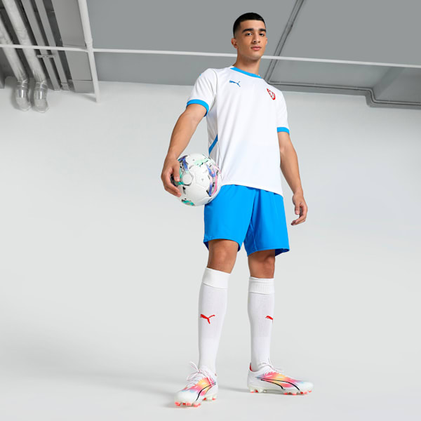teamGOAL Men's Football Shorts, Electric Blue Lemonade-PUMA White, extralarge-IND