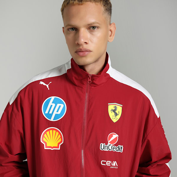 Scuderia Ferrari Drivers T7 Men's Oversized Motorsport Jacket, Dark Cherry, extralarge-IND