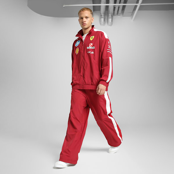 Scuderia Ferrari Drivers T7 Men's Oversized Motorsport Jacket, Dark Cherry, extralarge-IND