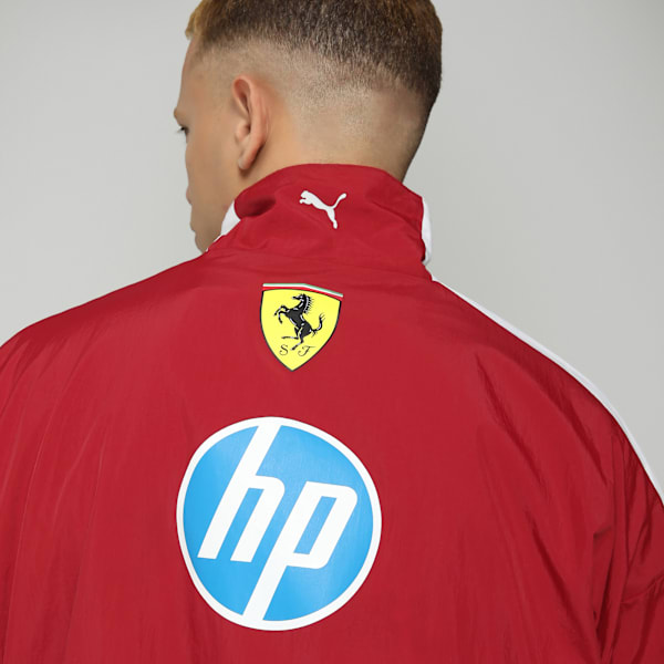 Scuderia Ferrari Drivers T7 Men's Oversized Motorsport Jacket, Dark Cherry, extralarge-IND