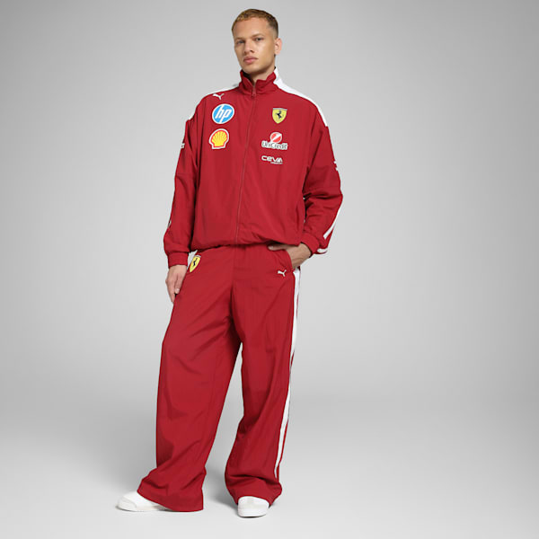 Scuderia Ferrari Drivers T7 Men's Oversized Motorsport Pants, Dark Cherry, extralarge-IND
