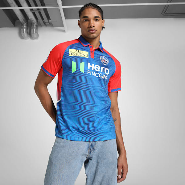 PUMA x DC 2025 Men's Official Match Jersey, Strong Blue-For All Time Red, extralarge-IND