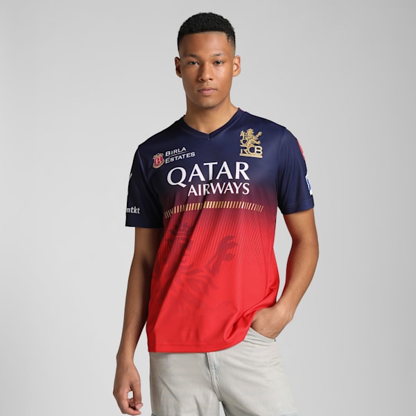 PUMA x RCB 2025 Men's Replica Jersey, PUMA Navy-Flame Scarlet, extralarge-IND