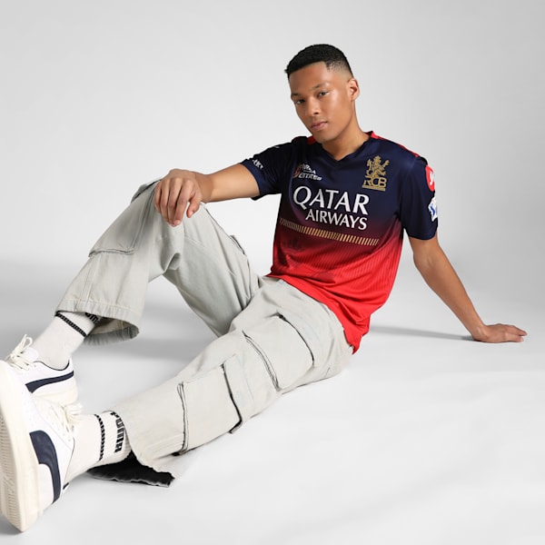 PUMA x RCB 2025 Men's Replica Jersey, PUMA Navy-Flame Scarlet, extralarge-IND