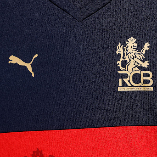 PUMA x RCB 2025 Youth Fan Jersey, PUMA Navy-Flame Scarlet, extralarge-IND