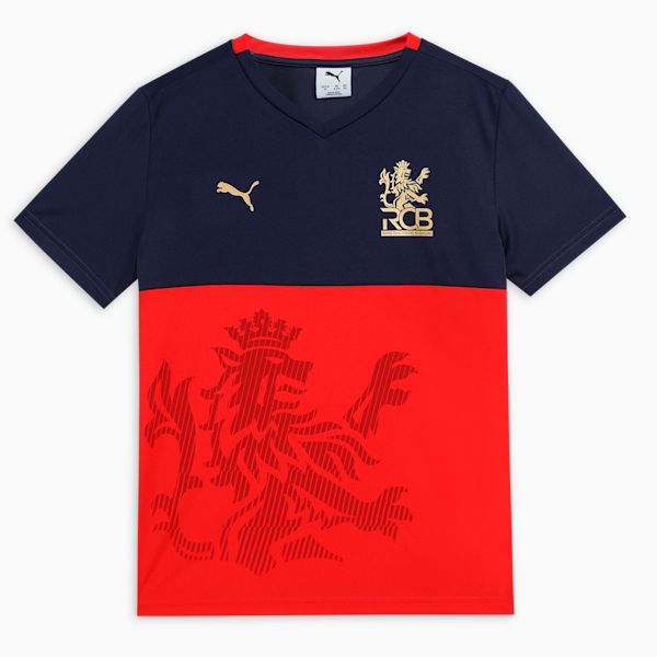 PUMA x RCB 2025 Youth Fan Jersey, PUMA Navy-Flame Scarlet, extralarge-IND