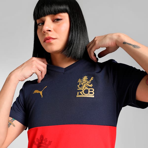 PUMA x RCB 2025 Women's Fan Jersey, PUMA Navy-Flame Scarlet, extralarge-IND