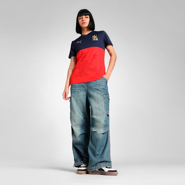 PUMA x RCB 2025 Women's Fan Jersey, PUMA Navy-Flame Scarlet, extralarge-IND