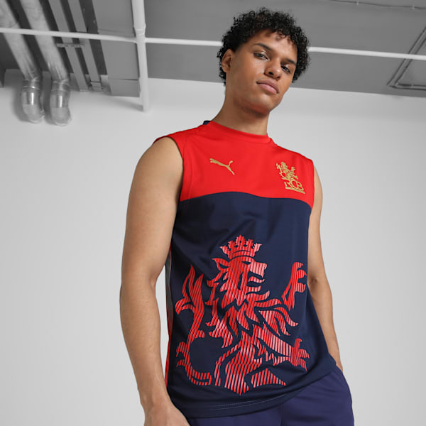 PUMA x Royal Challengers Bangalore Men’s Tank, For All Time Red-PUMA Navy, extralarge-IND