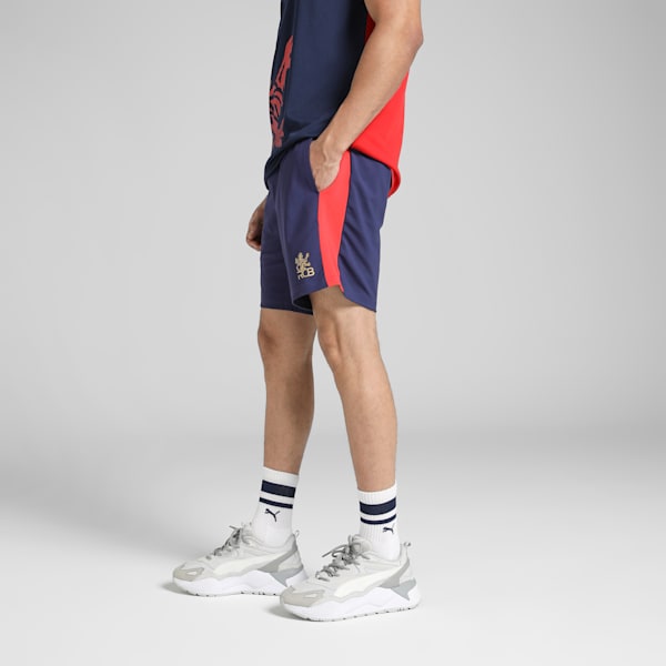 PUMA x RCB Men's Training Shorts, For All Time Red-PUMA Navy, extralarge-IND