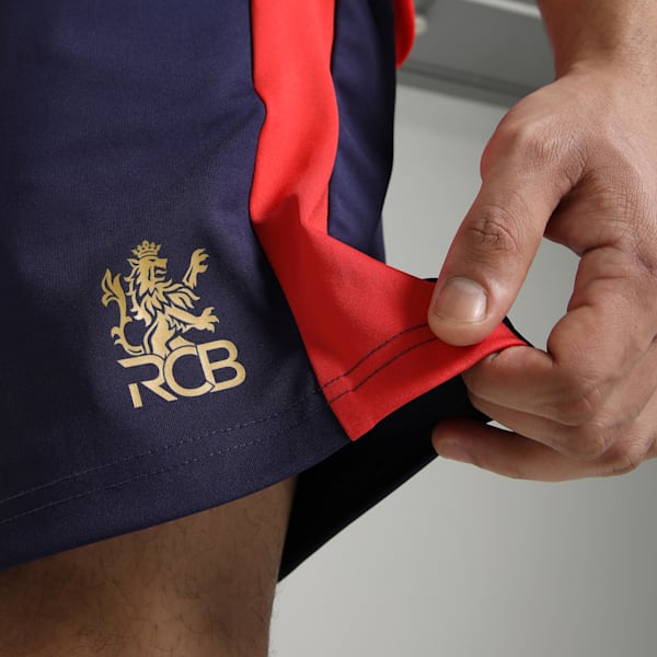 PUMA x RCB Men's Training Shorts, For All Time Red-PUMA Navy, extralarge-IND