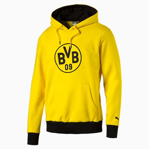 BVB Men's Badge Hoodie, cyber yellow-black, extralarge