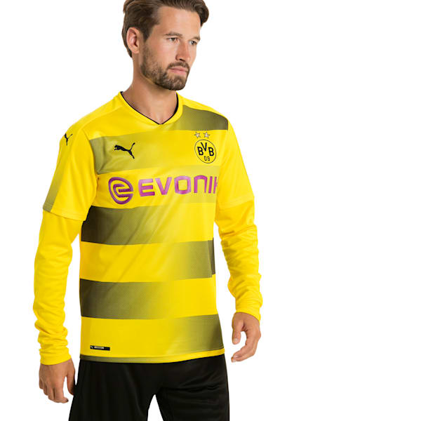 BVB LS ホーム レプリカシャツ, Cyber Yellow-Puma Black, extralarge