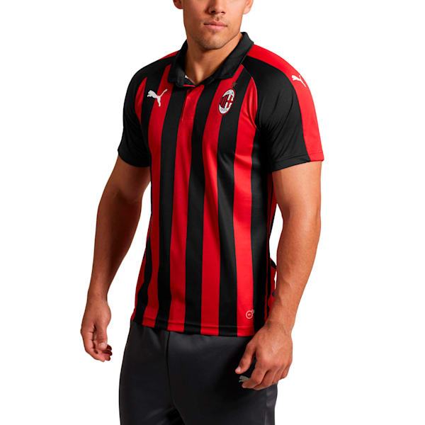 AC Milan Men's Stadium Jersey, Chili Pepper-Puma Black, extralarge