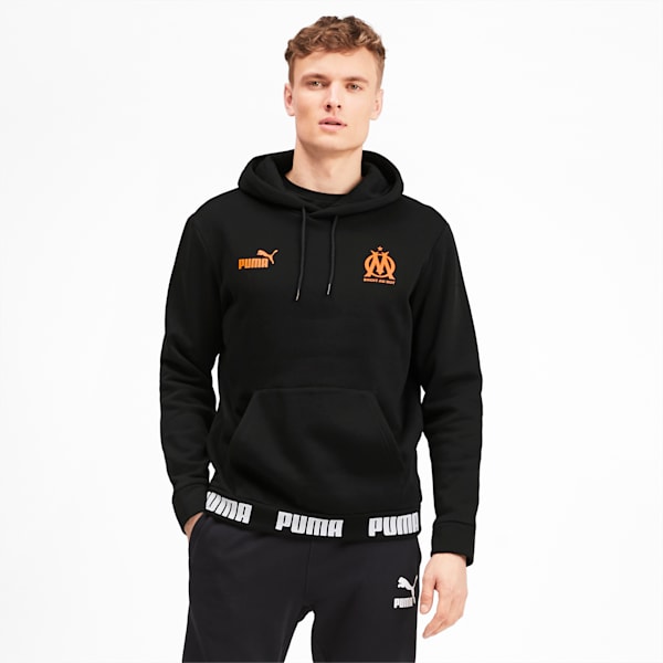 Olympique de Marseille FtblCulture Men's Hoodie, Puma Black, extralarge