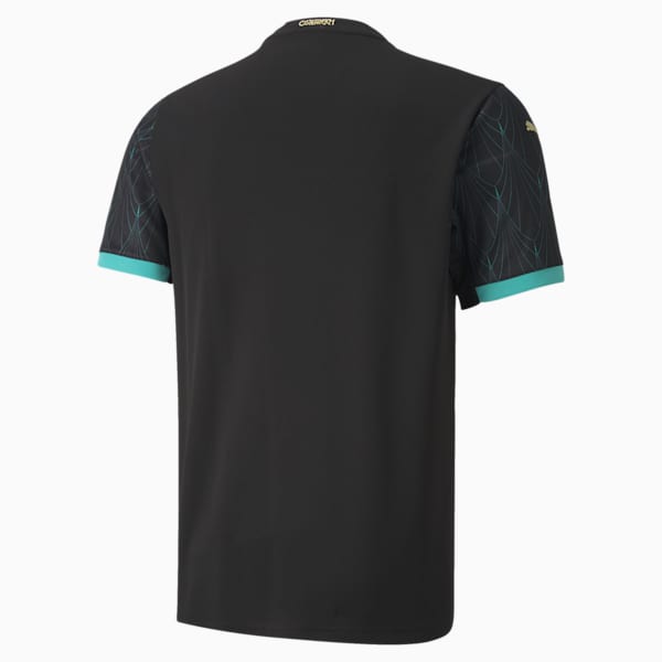 Austria Men's Away Replica Jersey, Puma Black-Blue Turquoise, extralarge