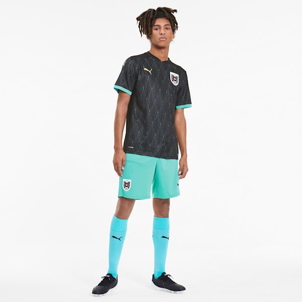 Austria Men's Away Replica Jersey, Puma Black-Blue Turquoise, extralarge