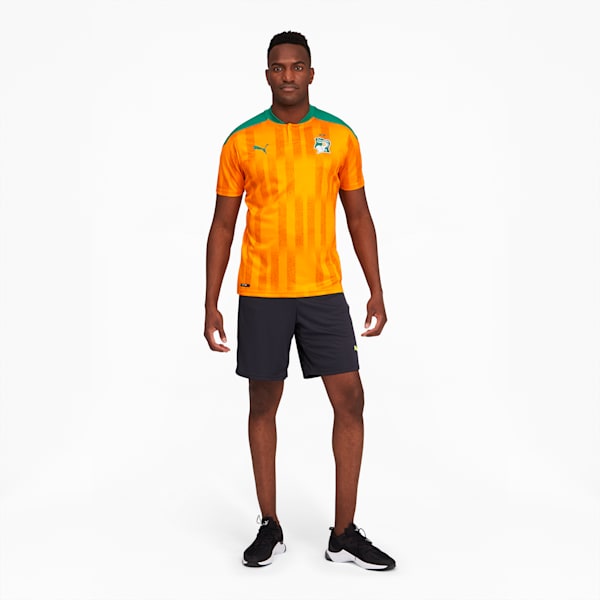 Ivory Coast Men's Home Replica Jersey, Flame Orange-Pepper Green, extralarge