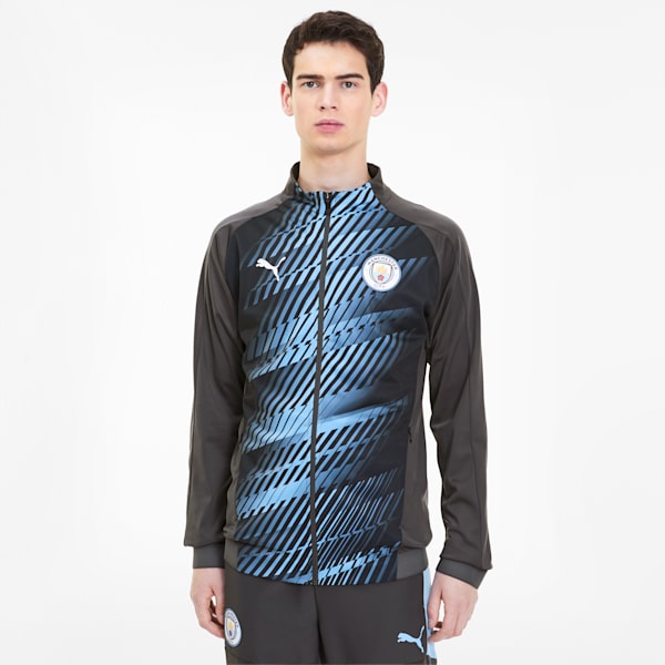 Manchester City FC Men's Stadium Jacket, Asphalt-Team Light Blue, extralarge