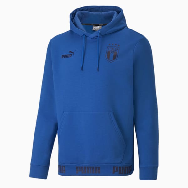 FIGC FtblCulture Men's Hoodie, Team Power Blue-Peacoat, extralarge