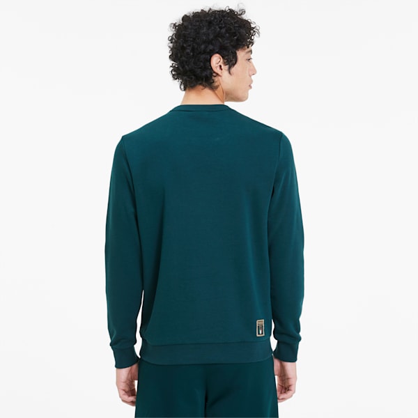 FIGC PUMA DNA Men's Crewneck Sweatshirt, Ponderosa Pine-Team Gold, extralarge