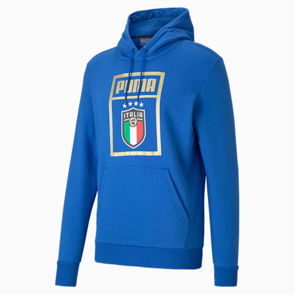 FIGC PUMA DNA Men's Hoodie, Team Power Blue-Team Gold, extralarge