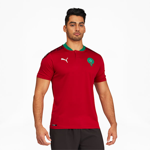 Morocco Men's Home Replica Jersey, Chili Pepper-Puma White, extralarge