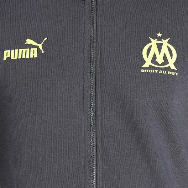 Olympique de Marseille ftblCULTURE Men's Football Track Jacket, Asphalt-Fizzy Yellow, extralarge-IND