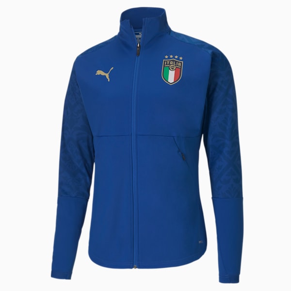 Italia Men's Home Stadium Jacket, Team Power Blue - Team Gold