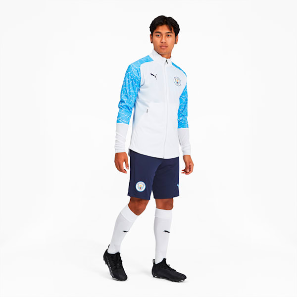 Man City Men's Stadium Jacket, Puma White-Team Light Blue, extralarge