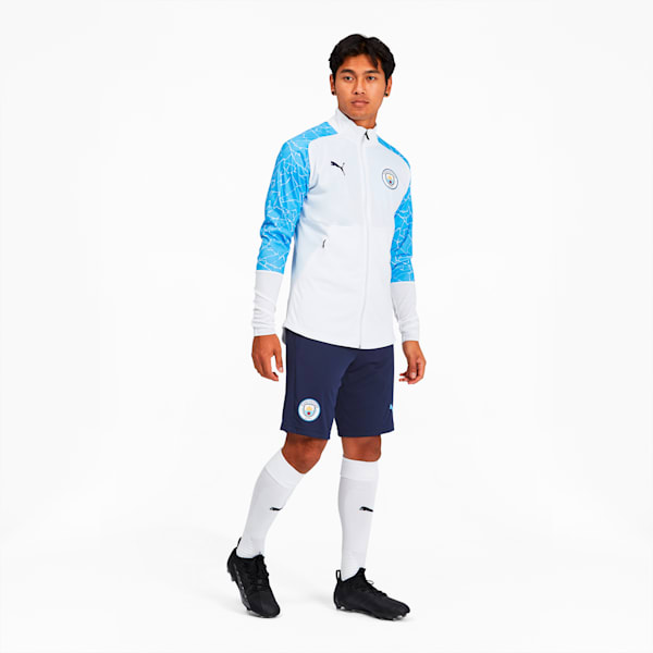 Manchester City FC Men's Stadium Jacket, Puma White-Team Light Blue, extralarge