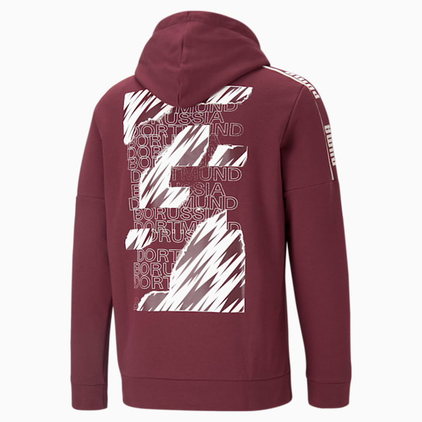 BVB ftblCULTURE Men's Hoodie, Burgundy-Cyber Yellow, extralarge