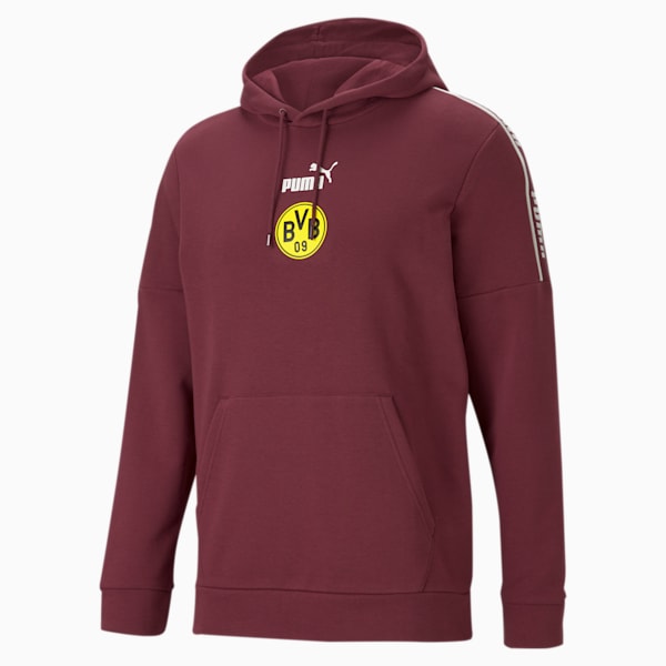 BVB ftblCulture Men's Hoodie, Burgundy-Cyber Yellow, extralarge