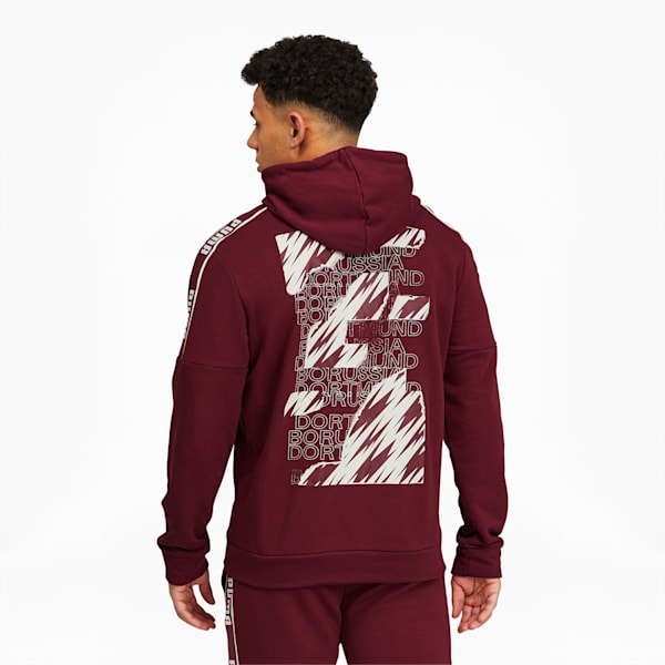 BVB ftblCULTURE Men's Hoodie, Burgundy-Cyber Yellow, extralarge