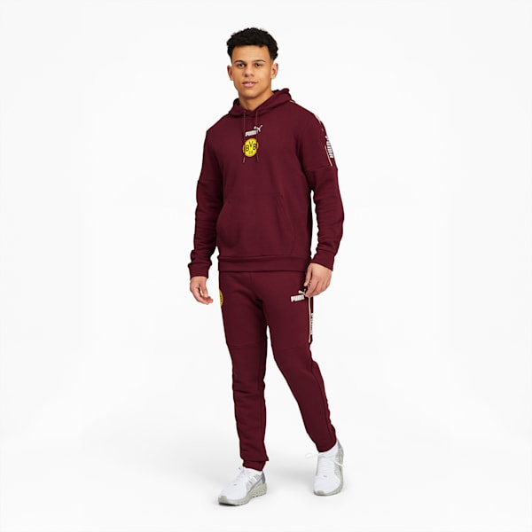 BVB ftblCULTURE Men's Hoodie, Burgundy-Cyber Yellow, extralarge