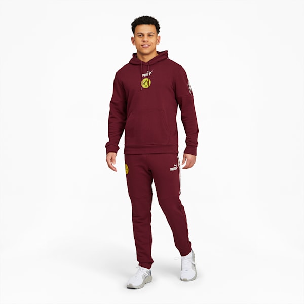 BVB ftblCULTURE Men's Track Pants, Burgundy-Cyber Yellow, extralarge