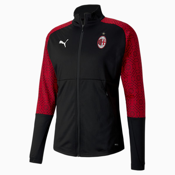 AC Milan Men's Home Stadium Jacket, Puma Black-Tango Red, extralarge