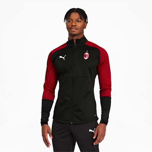 AC Milan Men's Home Stadium Jacket, Puma Black-Tango Red, extralarge
