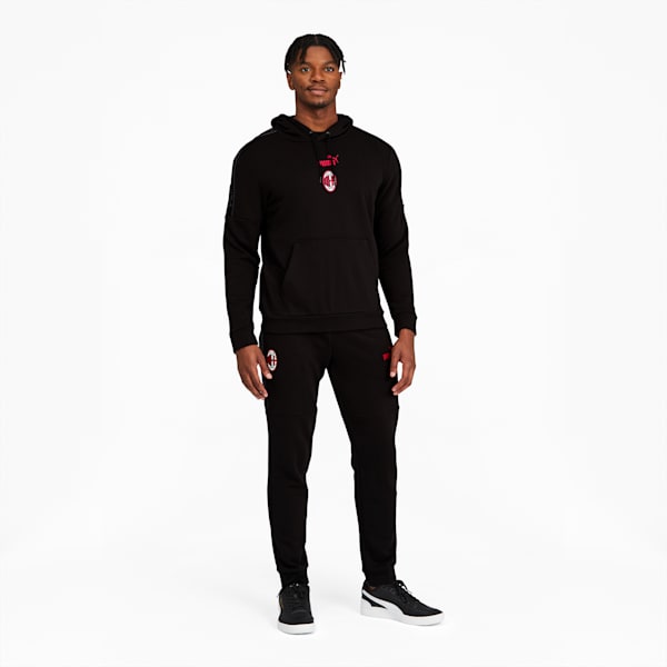 AC Milan ftblCulture Men's Hoodie II, Puma Black-Tango Red, extralarge